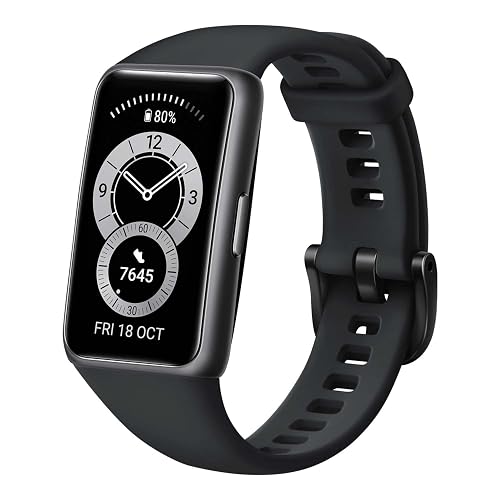 HUAWEI Band 6 Fitness Activity Tracker- All-Day SpO2 Oxygen Level Monitor, 2-wk Battery, Fast Charge, Heart Rate Monitor, Sleep Tracking Health Watch, 1.47Inch FullView Display, 96 Workout Modes