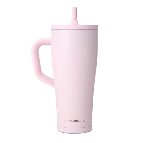 Ice Shaker 32 oz Tumbler with Handle and Straw | 32oz Oakley | Cold for 30+ Hours | 2-in-1 Tumbler Shaker Bottle | Odor-Free 32 Ounce Bottle for Water, Protein Shakes, Smoothies, Cocktails