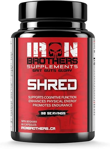 Iron Brothers Shred Thermogenic Fat Burner for Men & Women – Advanced Metabolism Booster & Appetite Suppressant – Lean Muscle Cutting Workout Supplement with Green Tea Extract & Caffeine – 60 Capsules