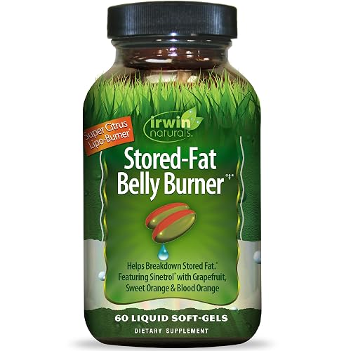 Irwin Naturals Stored-Fat Belly Burner Fat Metabolism | 60 Count | Sinetrol Citrus Blend for Fat Metabolism & Body Composition Support | Citrus Peel Complex + BioPerine | 60 Softgels