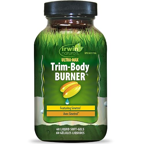 Irwin Naturals Ultra-Max Trim-Body Burner, Stored-Fat Belly Burner - Dietary Support Supplements for Men & Women - Formula with Sinetrol, Grapefruit, Sweet Orange & Blood Orange - 60 Liquid Soft-Gels