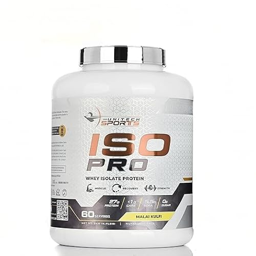 ISO Pro Whey Protein Isolate Powder (Malai Kulfi Flavor), 27g Protein Per Serving, Low Carb & Zero Sugar, Fast Muscle Recovery & Lean Muscle Gain, Protein Powder for Men & Women – 2kg (60 Servings)