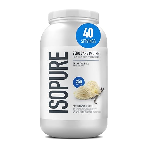Isopure Zero Carb Protein Powder, 100% Whey Protein Isolate, Flavor: Creamy Vanilla, 1.36 kg (Packaging May Vary)