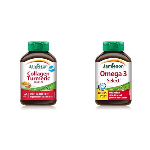 Jamieson Collagen Turmeric Complex, 60 Count & Omega-3 Select 1,000 mg