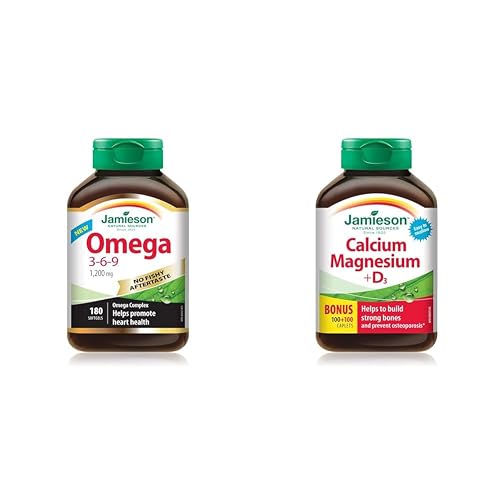 Jamieson NFA Omega 3-6-9 180 Softgels & Calcium Magnesium and Vitamin D3