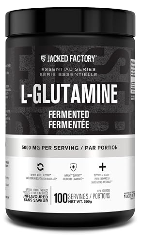 L-Glutamine Powder 500g, 100 Servings - Vegan Fermented L Glutamine for Post Workout Muscle Recovery, Immunity, Digestive Health - Tested & Trusted, No Artificial Fillers - Unflavored