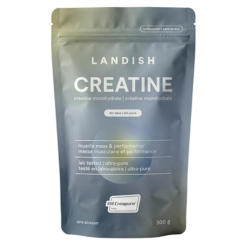 Landish Creapure Creatine Monohydrate Powder, Unflavoured, 60 Servings