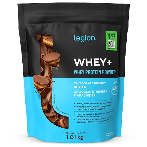 LEGION Whey+ Protein Whey Isolate from Grass Fed Cows - Whey Protein Isolate Powder Low Calorie, Non-GMO, Sugar Free, Lactose and Gluten Free, All Natural Powder for Men & Women (30 Servings)