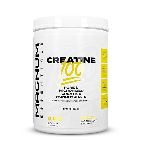 Magnum CREATINE 100 Creatine Monohydrate Powder | 5g Pure Micronized Creatine | Strength, Power, Lean Muscle & Performance Support | Easy Mixing, Gluten Free, Vegan | Unflavoured | 200 Servings