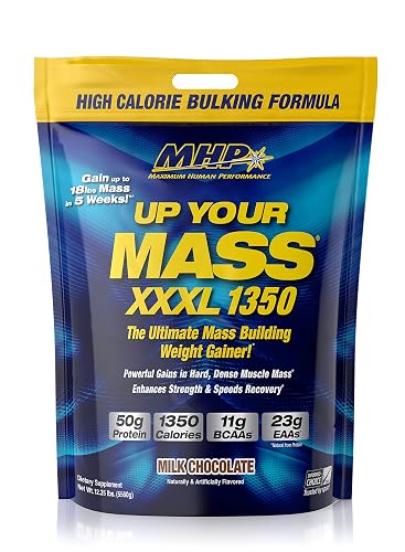 MHP Up Your Mass xxxl 1350, The Ultimate Mass Building Weigh Gainer,Milk Chocolate 12.25lb/5560g