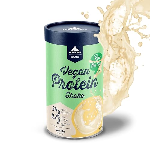 Multipower Vegan Protein Shake Powder, Plant-Based Dairy-Free Formula, Smooth Easy-Mix Blend, Supports Energy and Recovery, Ideal for Shakes Smoothies and Daily Nutrition – Vanilla – 420g