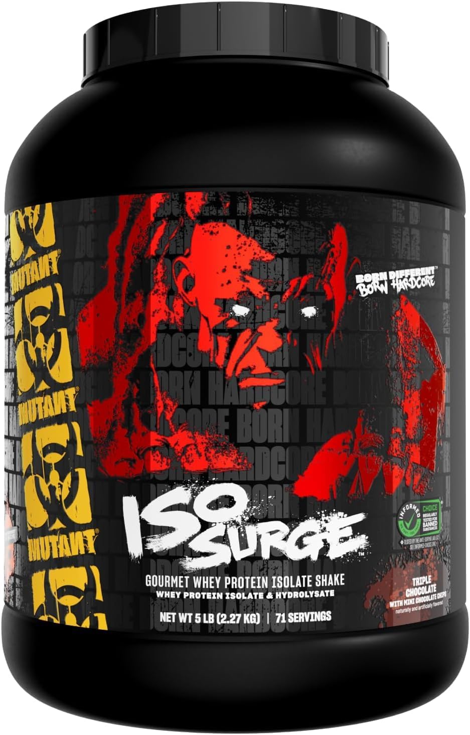 MUTANT ISO SURGE | Pure whey protein Isolate powder, low carb, low fat, digestive enzyme boosted - Chocolate Fudge Brownie - 2.27 kg