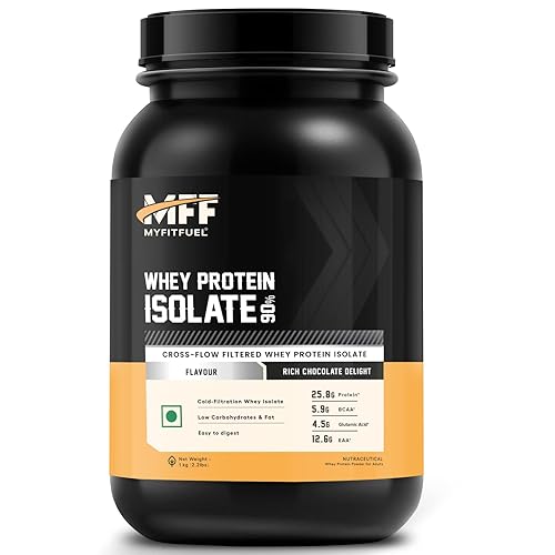MyFitFuel MFF Whey Protein 90 Isolate | 1 Kg, 30 Servings (Rich Chocolate Delight) | Pure 100% Whey Isolate Protein