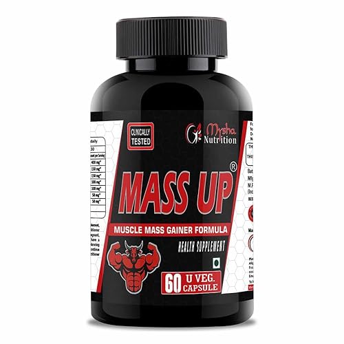 Mysha Nutrition Mass Up Mass Gainer Capsules | 60 Capsule | 100% Herbal Blend of Ashwagandha, Tribulus, Safed Musli,Chamomile,Amla,Shataveri & Ginger |Supplement for Muscle Growth, Stamina & Strength
