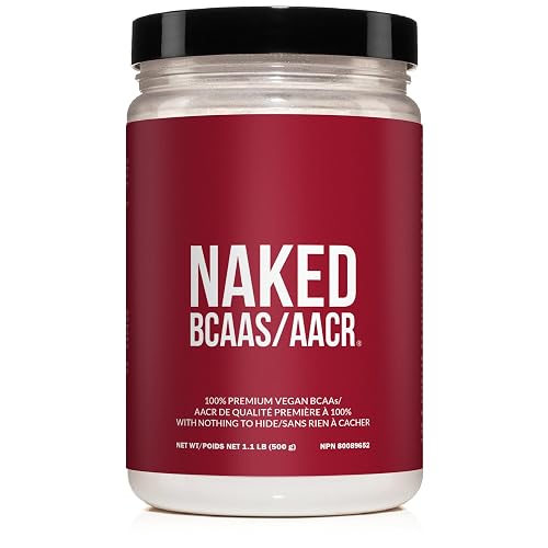 NAKED BCAAs Amino Acids Powder - 100 Servings - Vegan Unflavored Branched Chain Amino Acids 500 grams | 100% Pure 2:1:1 Formula - Instantized All Natural BCAA Powder Supplement to Boost Muscle Growth (Unflavored)