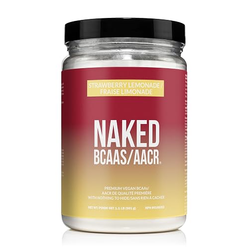 NAKED Strawberry Lemonade BCAAs Amino Acids Powder, 100% Pure 2:1:1 Formula, Vegan Branched Chain Amino Acids, Instantized All Natural BCAA Powder Supplement - 501 Grams, 34 Servings