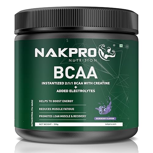 NAKPRO BCAA-Instantized 2:1:1,BCAA - Jar (31 Servings, 250g- (250 g, Blueberry)
