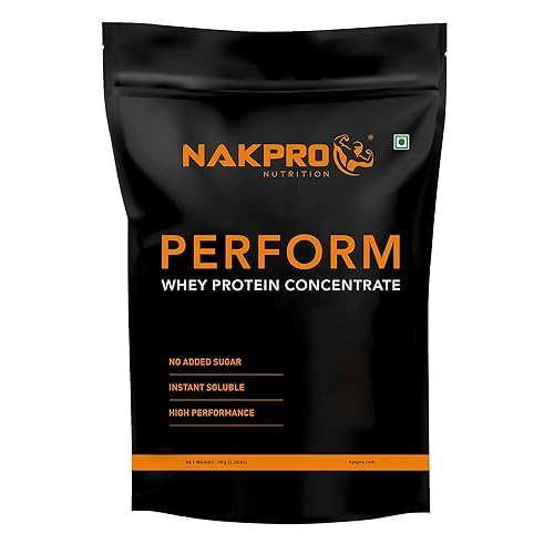 NAKPRO Perform Whey Protein Concentrate | 24g Protein, 5.3g BCAA per Serving | Muscle Recovery Workout Drink, Lean Muscle Growth (Chocolate, 1 Kg)