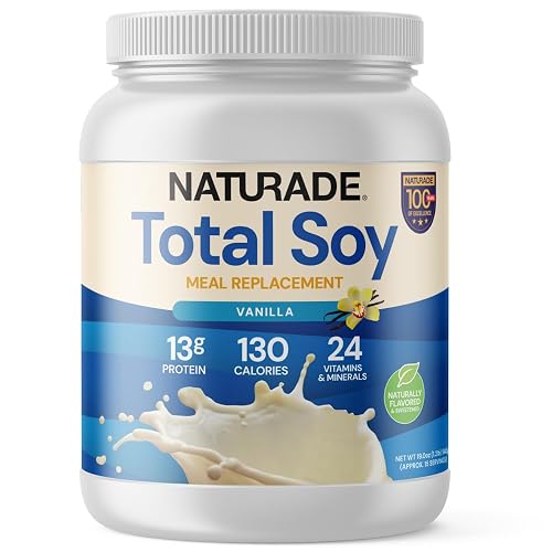 Naturade Total Soy Protein Powder | 13g Protein & 130 Calories per Servings | Meal Replacement Shake Mix | Non-GMO Soy | Lactose & Gluten Free | French Vanilla (15 Servings)