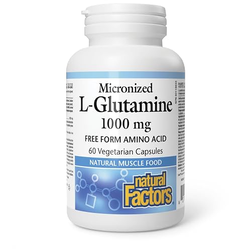 Natural Factors Micronized L Glutamine 1000mg, 60 Vegetarian Capsules