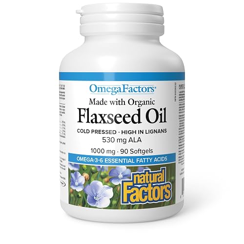 Natural Factors Organic Flax seed Oil 1000mg 90 Softgels
