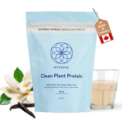 NIYAMA Clean Plant Protein Powder | Delicious and Smooth | Vegan Protein Powder Made from Organic Peas | Paleo, Keto, Vegan, Soy, and Gluten-free | No Stevia, Zero Sugar | Vanilla (14 Servings)