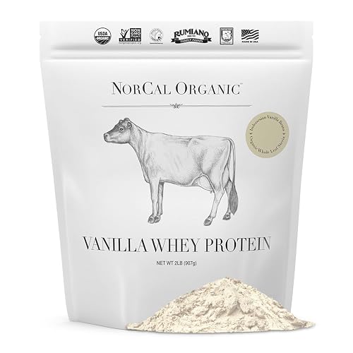 NorCal Organic Vanilla Whey Protein, Grass-Fed, Non-GMO, 2 lb