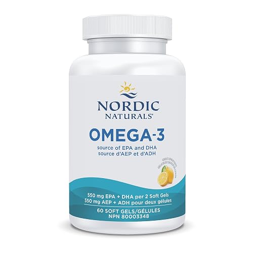 Nordic Naturals Omega-3 Soft Gels - Omega-3 Essential Fatty Acids Aid in Cognition, Heart Health, and Immune Support, Lemon Flavor, 60 Count