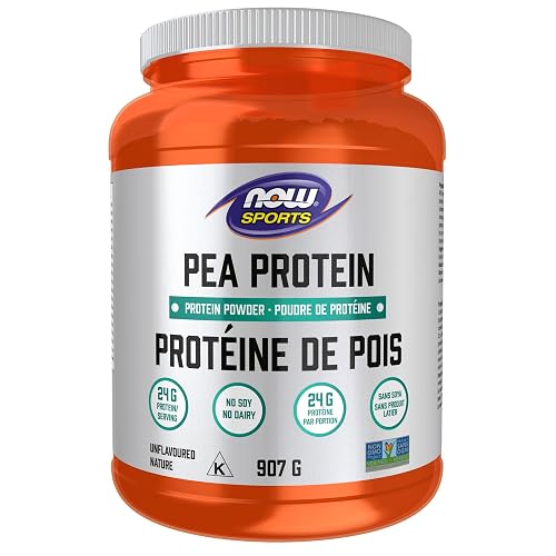 NOW Sports, Pea Protein 24 g, Fast Absorbing, Plant Based, Unflavoured Flavoured, 907g
