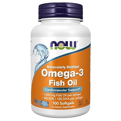 NOW Supplements, Omega-3 180 EPA / 120 DHA, Molecularly Distilled, Cardiovascular Support, 200 Softgels