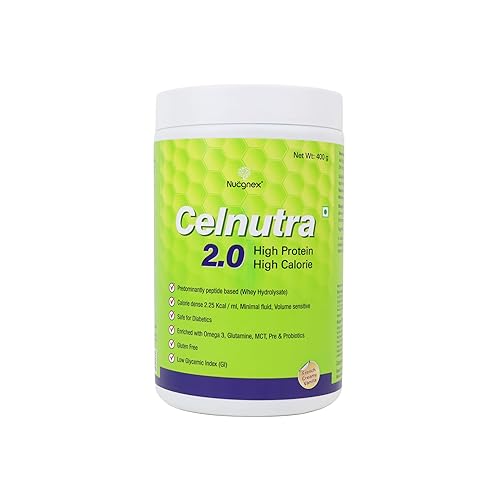 Nucgnex Celnutra 2.0 High-Calorie Protien Powder | Advanced MCT & Whey Blend for Faster Recovery | Gut-Friendly with Prebiotics & Probiotics | Fluid-Restricted Diets | No Added Sugar 400g