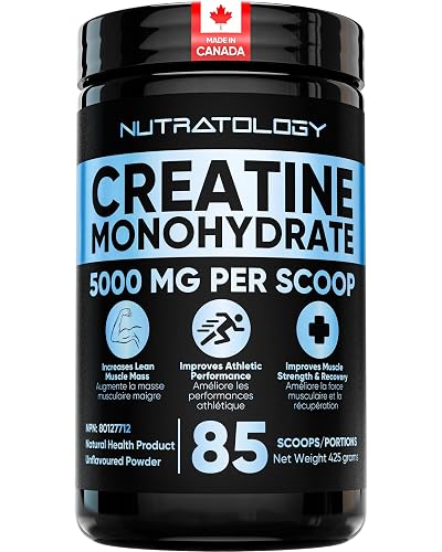 Nutratology® Creatine Monohydrate | Muscle Growth & Strength | 85 Servings