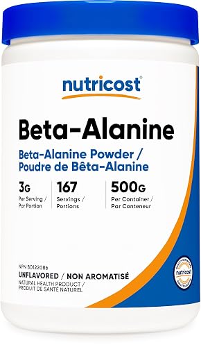 Nutricost Beta Alanine Powder 500 Grams (Unflavored) Gluten-Free