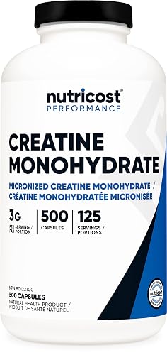 Nutricost Creatine Monohydrate (3,000mg) 500 Capsules, Micronized