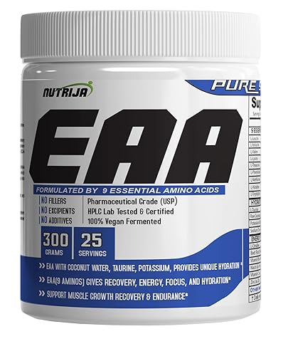 NutriJa EAA Supplement (9 Essential Amino Acids) With coconut water |Hydration Blend & Energy Matrix - 300g (Pineapple)