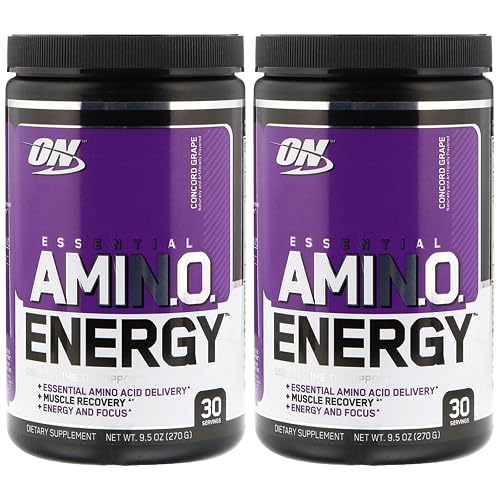 Optimum Nutrition Essential Amino Energy, Pack of Two 30 Servings (Concord Grape 2 x 30 servings)