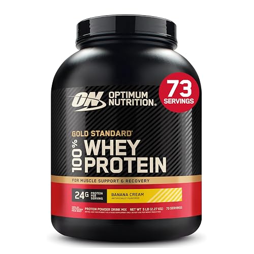 Optimum Nutrition Gold Standard 100% Whey Protein Powder, Banana Cream, 5 Pound (Packaging May Vary)