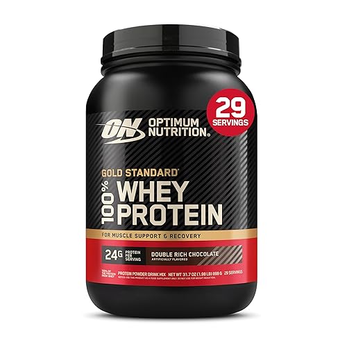 Optimum Nutrition (ON) Gold Standard 100% Whey 907 g, (Double Rich Chocolate) Protein Powder for Muscle Support & Recovery, Vegetarian - Primary Source Whey Isolate