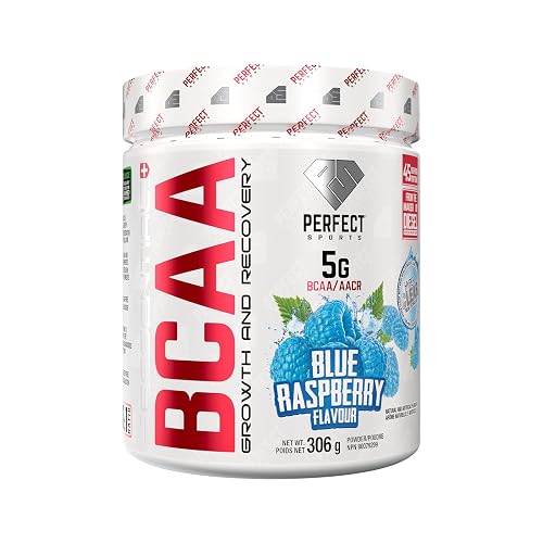 PERFECT Sports BCAA Hyper Clear, 5g Vegan BCAAs, Sugar-FREE, Zero Carbs, Gluten Free, Keto-Approved, Intra Workout, Post Workout for Endurance & Recovery - Intense Blue Raspberry (45 Servings, 306g)