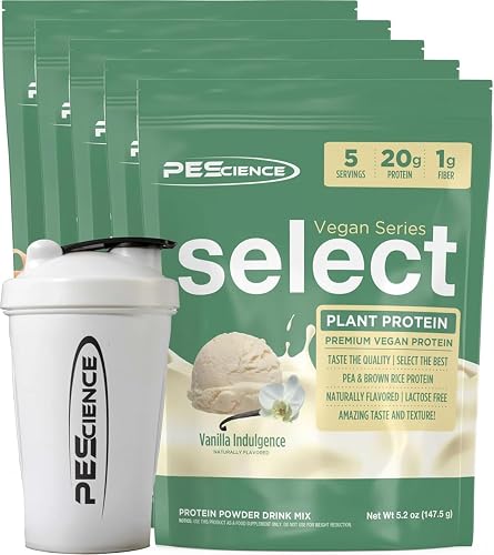 PEScience Select Vegan Protein Powder, 5 Flavor Variety Pack, 25 Servings