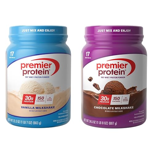 Premier Protein Chocolate Milkshake and Vanilla Milkshake Protein Supplement Bundle