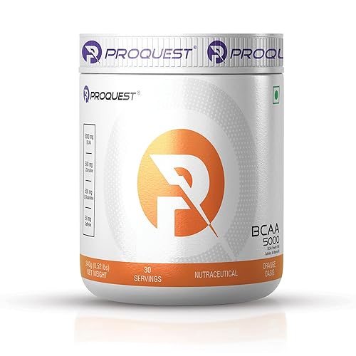 Proquest Nutrition BCAA 5000, 5g BCAAs in 2:1:1 Optimal Ratio (240g, 30 Servings) Orange Oasis Flavor | Powerful Intra Workout Supplement for Men & Women for Muscle Recovery, Hydration & Endurance