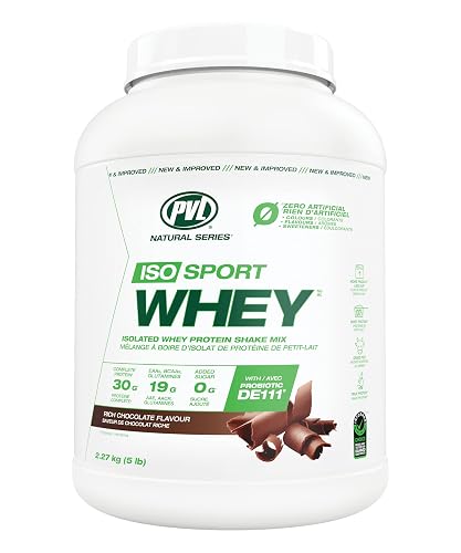 PVL ISO Sport Whey, Whey Protein Isolate Powder, Rich Chocolate, 2.27 kg