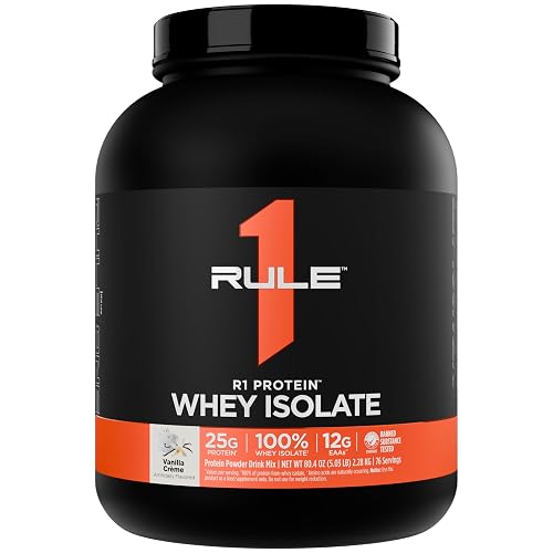 Rule 1 R1 Whey Protein – Fast-Absorbing Protein Isolate For Muscle Growth & Repair – Vanilla Crème, 5.03 lb