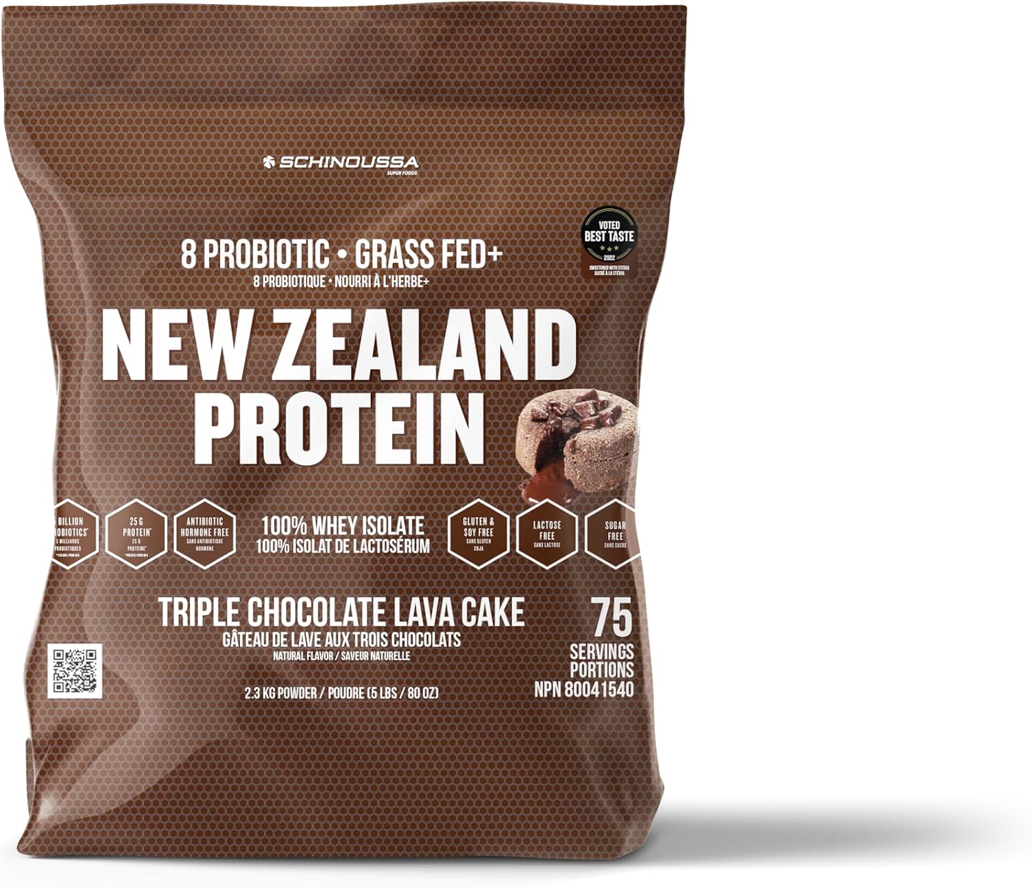 Schinoussa Super Foods New Zealand Whey Protein Isolate | 25g Protein | 0g Of Sugar | 1g Of Carbs | 110 Calories, Triple Chocolate Lava Cake, 2.3 kg (Pack of 1)