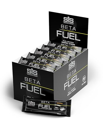 Science in Sport Beta Fuel Dual Source Energy Chews, Energy Bars, 46g of Carbs, 60g Bar (60g (pack of 20), Orange)