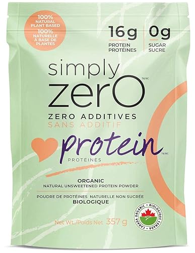 Simply Zero Organic Protein Powder | Pea & Brown Rice Blend | 16g Complete Protein | 17 Servings | Certified Organic | Zero Additives | Unsweetened | Plant-Based | Made in Canada