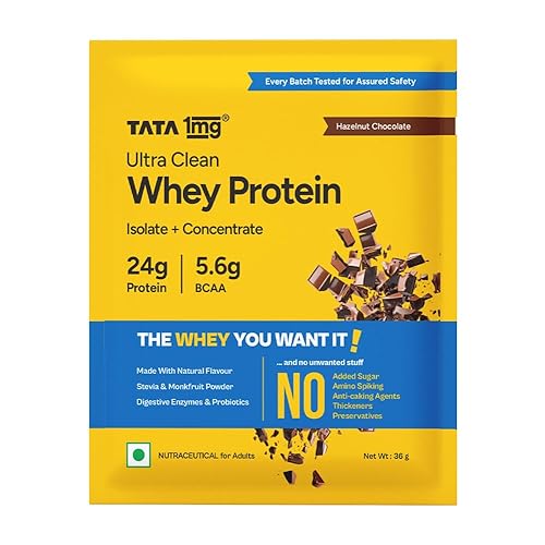Tata 1mg Whey Protein Sachet (36gm, Hazelnut Chocolate)