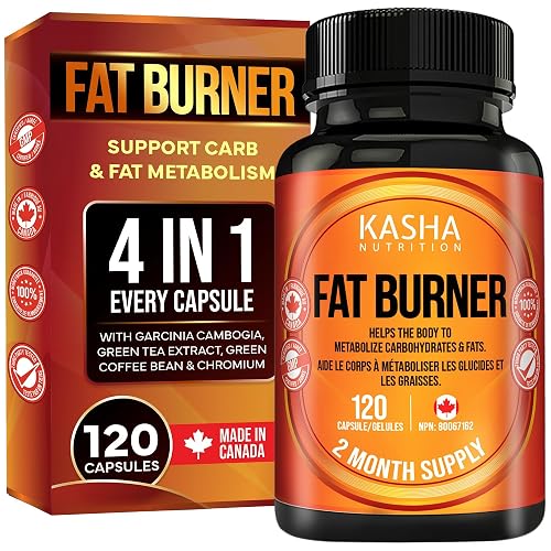 Thermogenic Fat Burner - Canadian-Made - Weight Loss Pills for Men & Women | Metabolizes Carbohydrates & Fats | Appetite Suppressant | Helps Increase Satiety | 4-in-1 Formula with Garcinia Cambogia, Green Tea Extract, Green Coffee Bean & Chromium | Keto Friendly | 120 Capsules