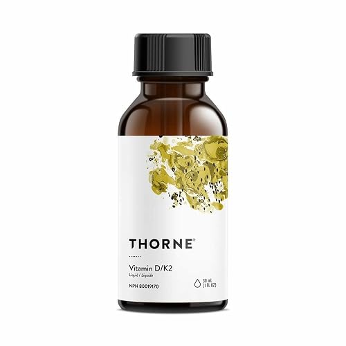 THORNE - Vitamin D/K2 Liquid (Metered Dispenser) - Dietary Supplement with Vitamins D3 and K2 to Support Healthy Bones and Muscles - 1 Fluid Ounce (30 mL)